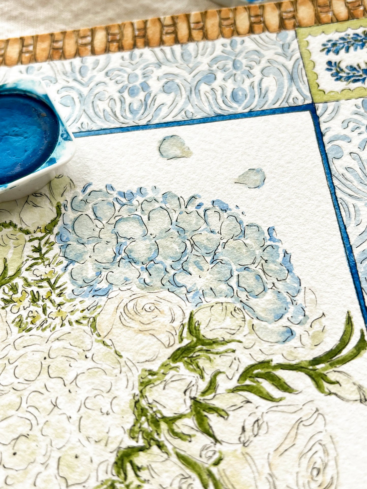 Custom Watercolor Wedding Bouquet