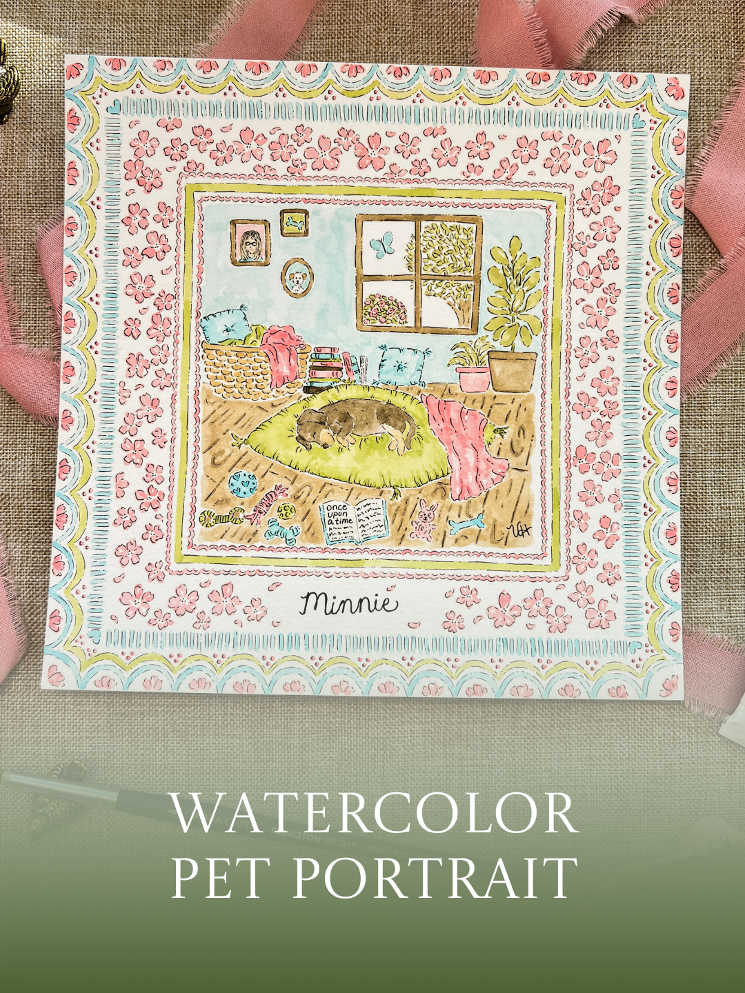 Custom Watercolor Pet Portrait