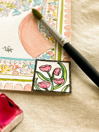 Custom Watercolor Wedding Bouquet