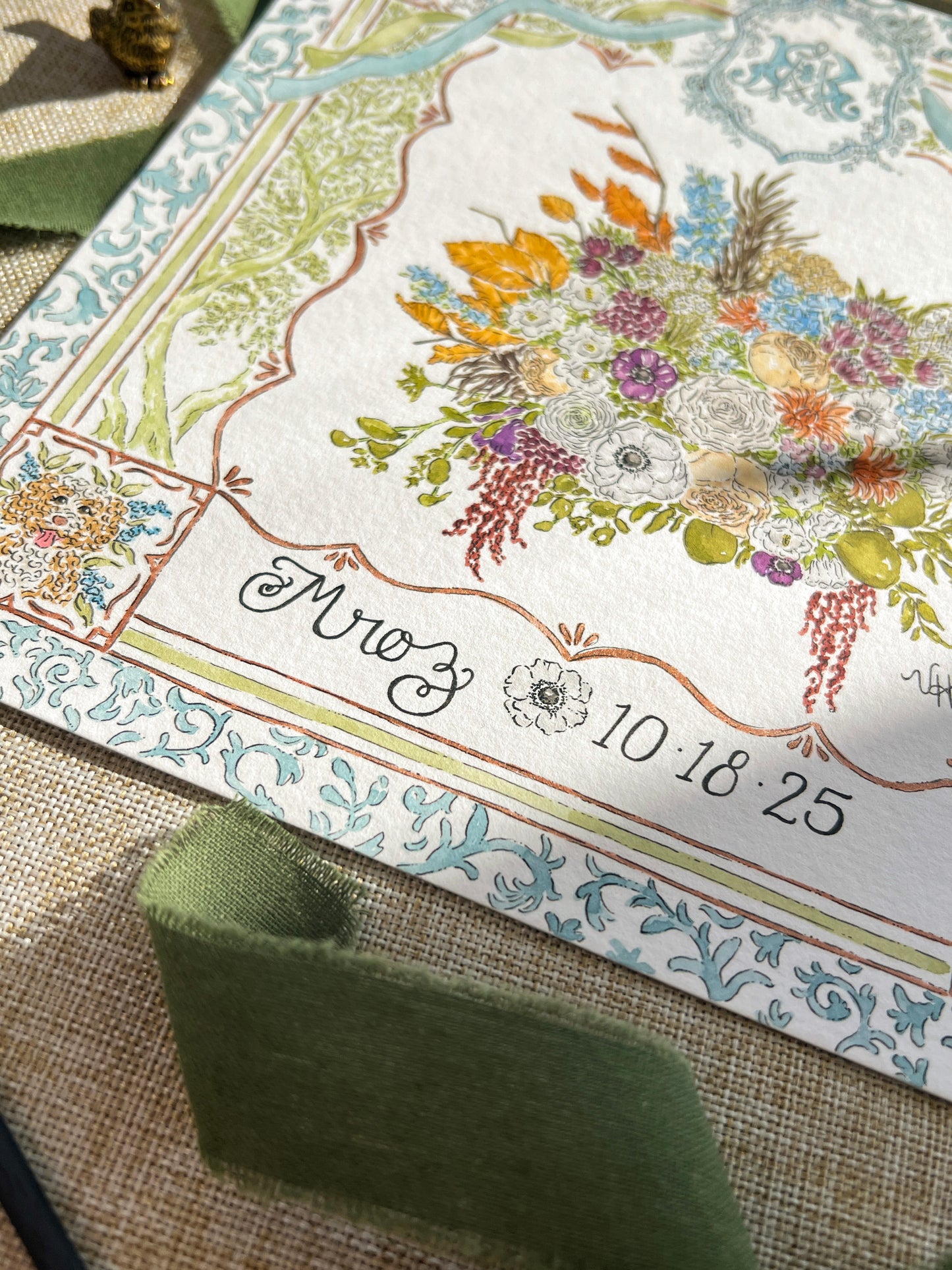 Custom Watercolor Wedding Bouquet