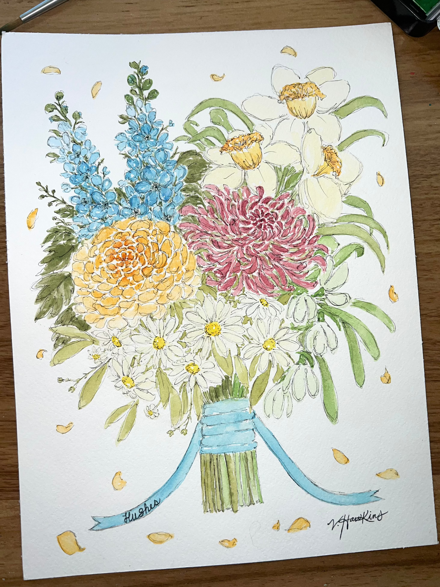 Watercolor Birth Flower Bouquet